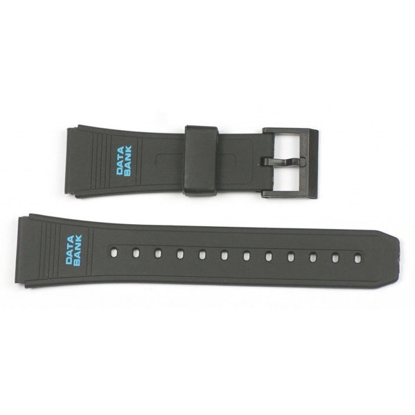 Quality casio Data bank watch strap band 22mm black rubber straps new vintage