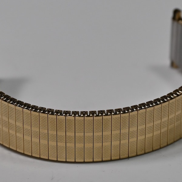 Stretchy Expandable Watch Strap Bracelet Gold Plated Steel 18mm-22mm Expander