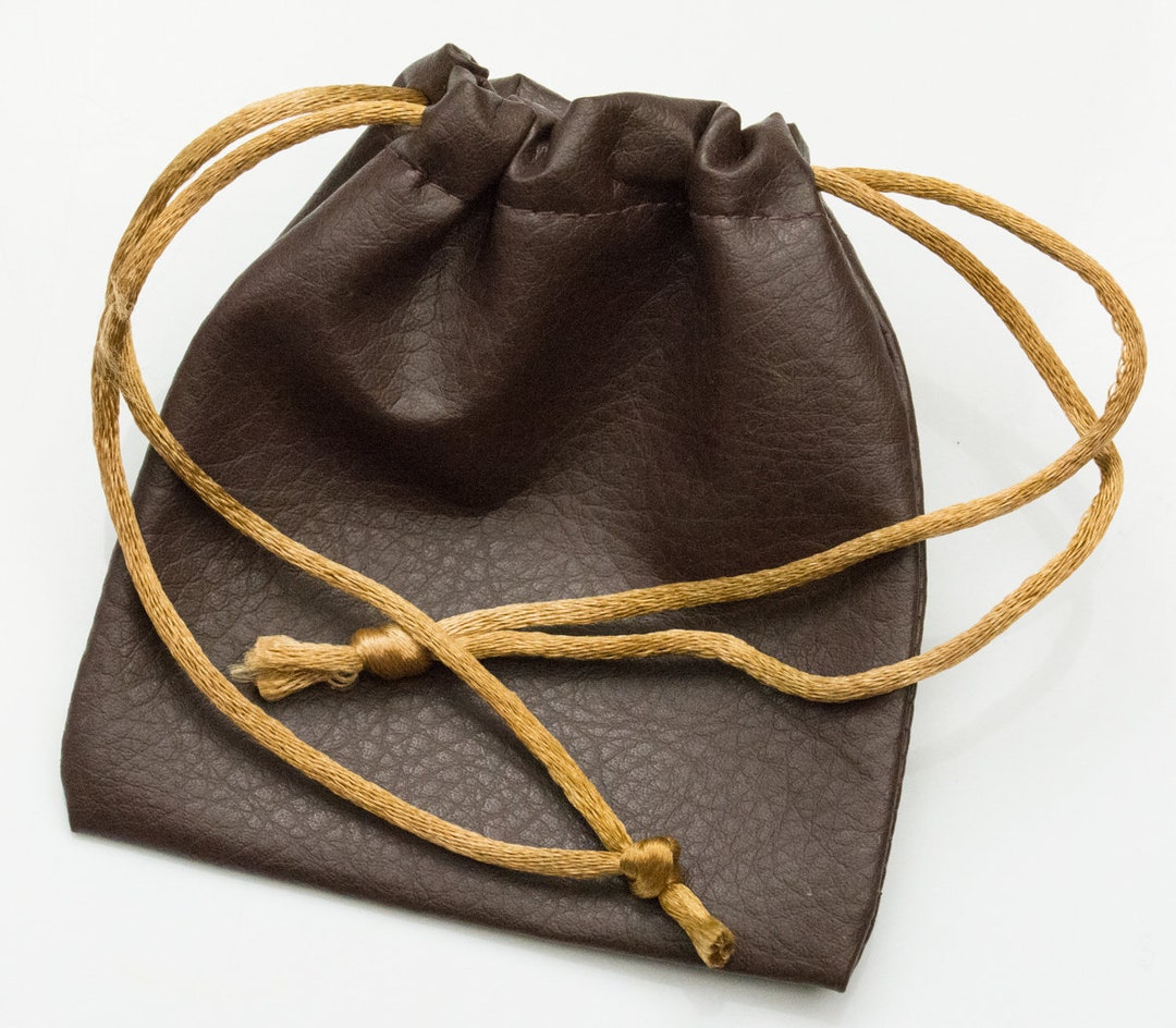 Jewellery Gift Pouch Imitation Brown Leather Draw String Bag Etsy UK
