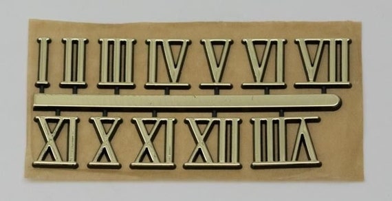 ROMAN NUMBERS Peel Off Stickers Clock Face Numerals Card Making Gold or  Silver