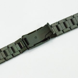 Steel Watch Bracelet Push Button Clasp 18mm 20mm 22mm Black - Etsy