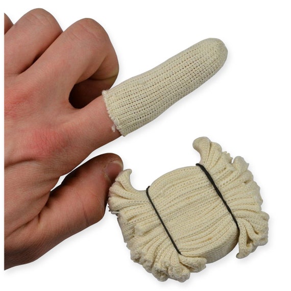 20x Cotton Finger Guard Cots Elastic Avoid Finger Prints Clean Polish Craft  Tool 