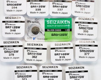 Batería de reloj de repuesto genuina de óxido de plata Seiko SEIZAIKEN 1,55 V TODOS LOS TIPOS