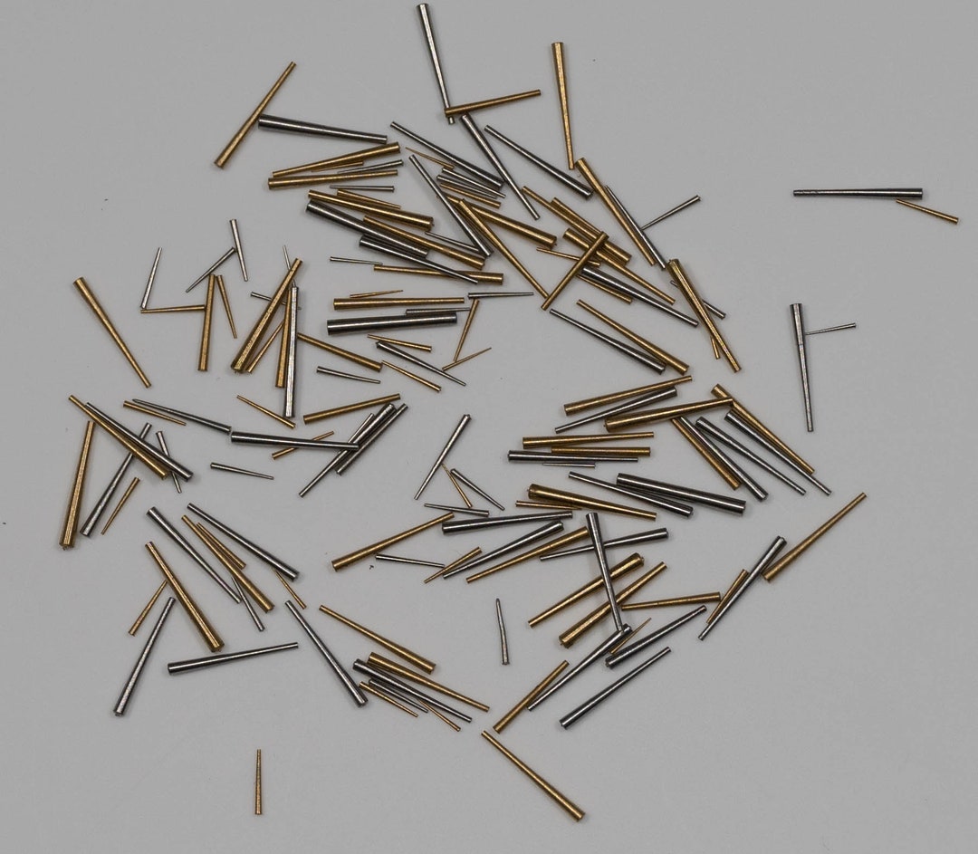 100x Small Steel Brass Taper Pins Watch Bracelet Pocketwatch Tapered