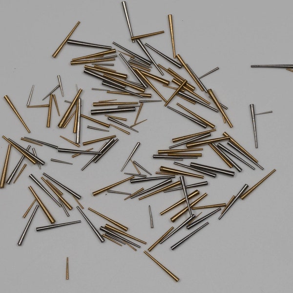 100x Small Steel Brass Taper Pins Watch Bracelet Pocketwatch Tapered Pin Parts