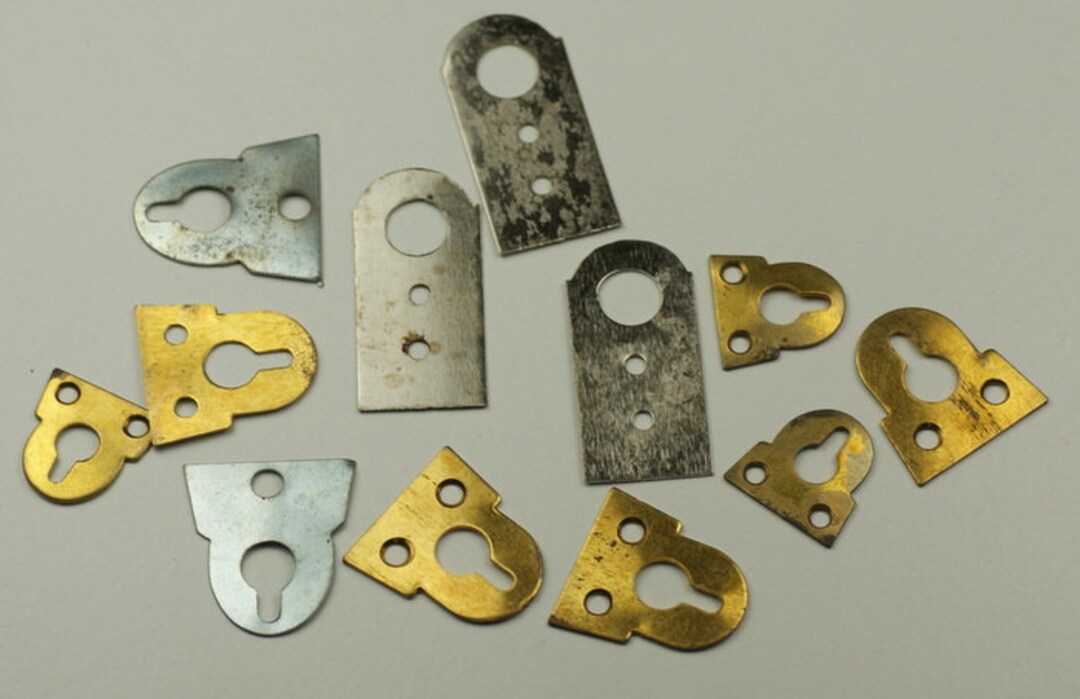 Clock Hangers Metal Hooks Wall Fixing Bracket Screws Hanging Clocks Brass Steel Etsy