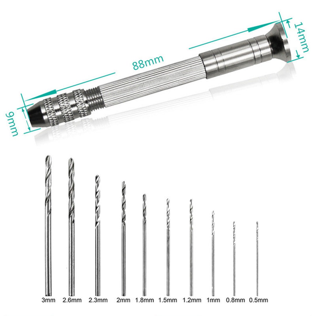 Precision Pin Vice With 7 Drill Bits (0.2mm To 0.8mm) - Model Making & Hobby Tool