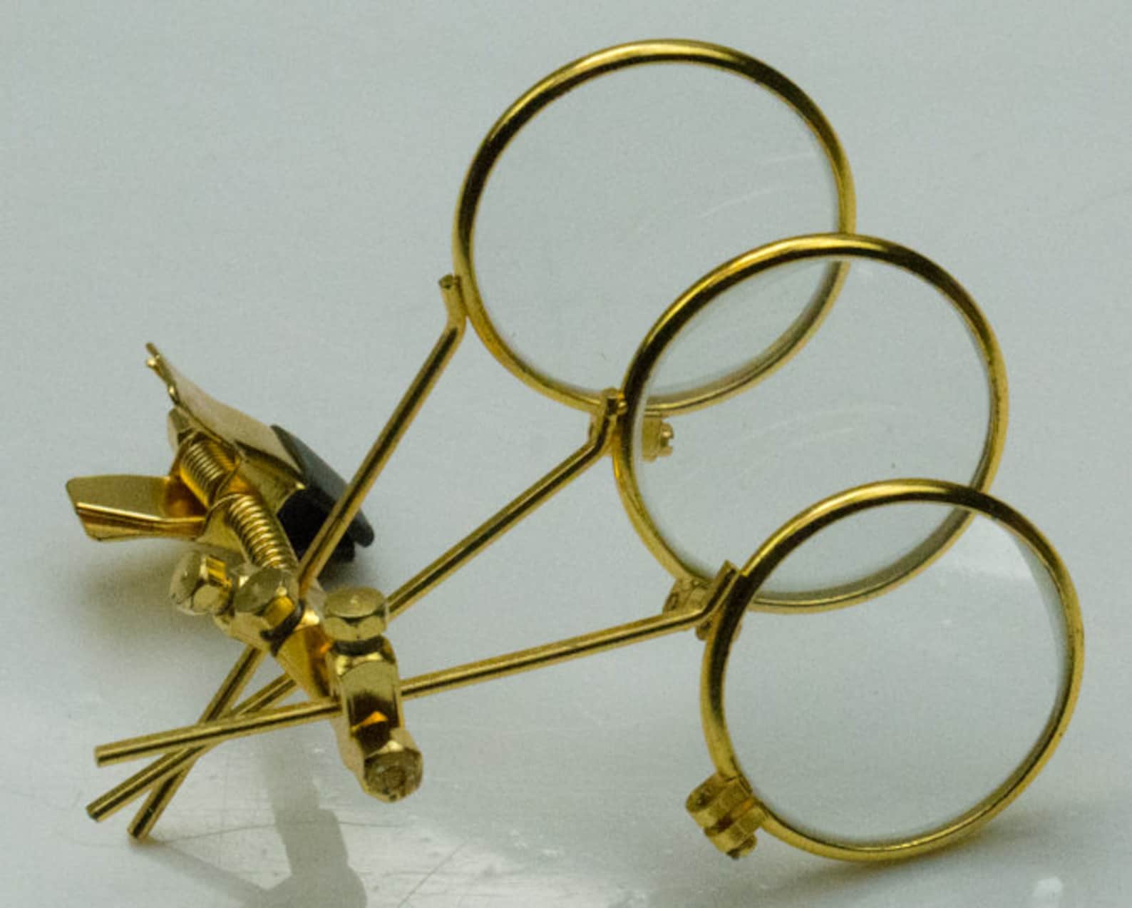 Eye Loupe Spectacles Glasses Clip On Triple Lens 3.3x Etsy