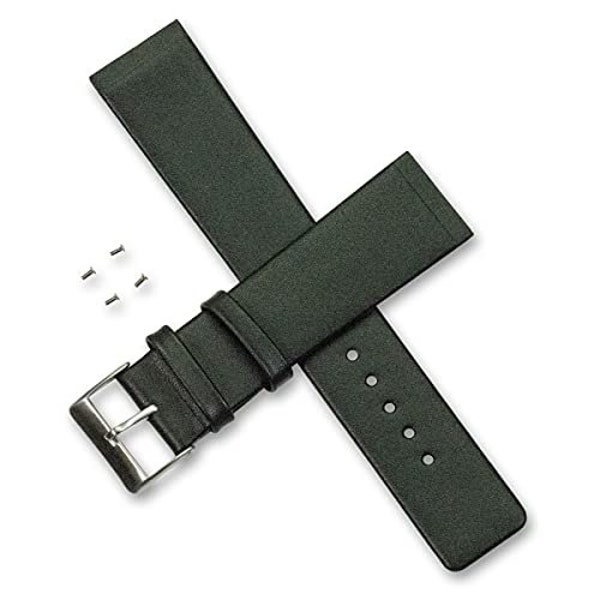 Bracelet de montre en cuir pour Skagen 22mm avec vis bande noire 233XXLSLB