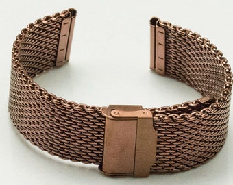 Bracelet bracelet de montre en maille couleur bronze Milanese Acier inoxydable 18mm 20mm 22mm