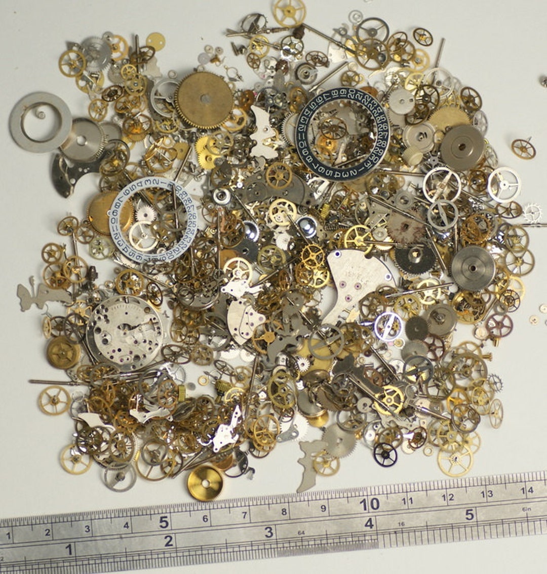 50g Watch Parts Jewellery Making Steampunk Altered Art Craft Cyberpunk Cogs Gears Crafts Etsy