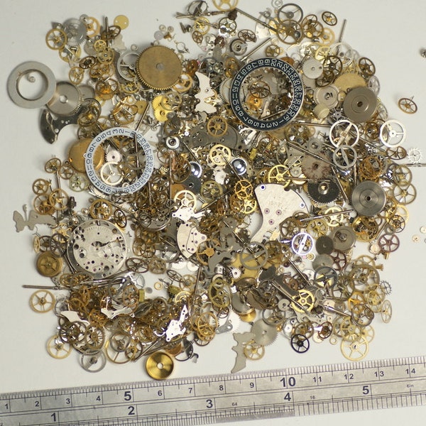 50g Watch parts Jewellery making steampunk altered art craft cyberpunk cogs gears crafts