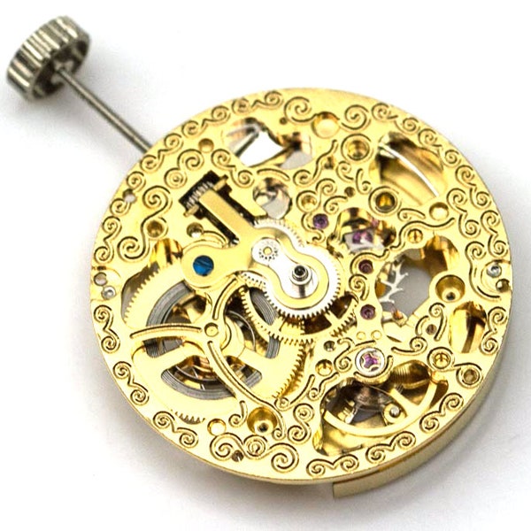 Automatic Seagull Skeleton gold mechanical watch movement HZ2189G gold colour