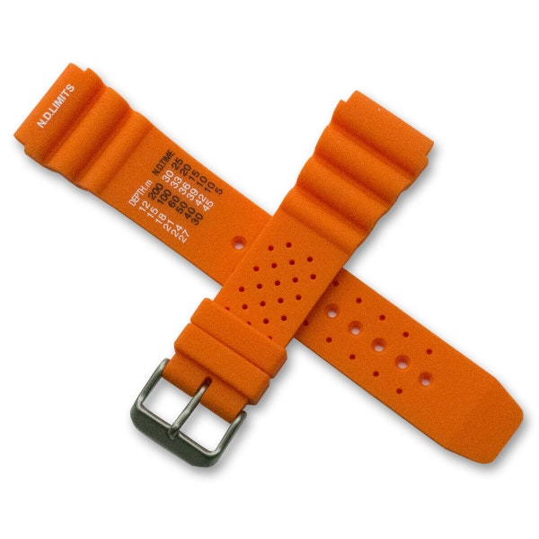 Orange Rubber Silicone Divers Watch Strap For Citizen 18mm 20mm 22mm 24mm New