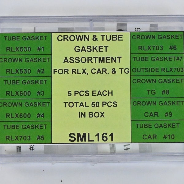50x Crown & Tube Gaskets Assortment Rubber for Rolex Watch Parts Repairs Tag New