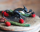 Vintage Russian Kasli Cast Iron Figurine. Mini Little Devil, Krampus, Satyr.