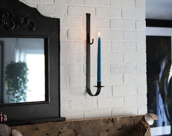 Primitive Iron Wall Candle Sconce