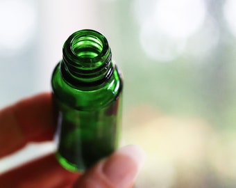 CLEARANCE,BULK~Moss Green Glass Essential Oil, Aromatherapy Bottles