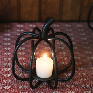 Back in Stock Now offered in two sizes Primitive, Rustic, Country, Iron Pumpkin Candle Holder. Fall Decor. image 8