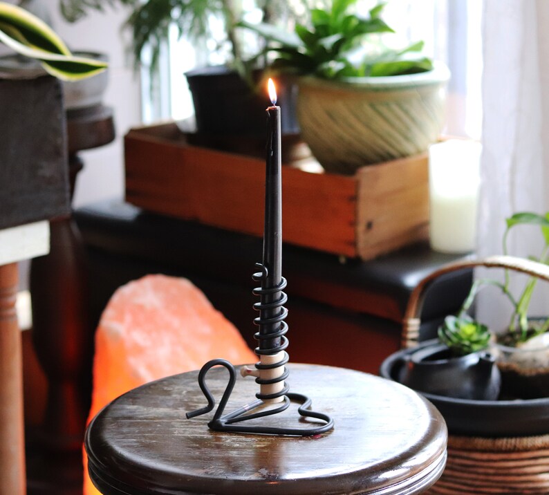 Primitive Cast Iron Courting Candle Etsy