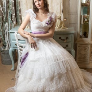 XS 80s Tulle Ball Gown Full Skirt Off Shoulder Prom FLIRTATIONS by Alfred Angelo