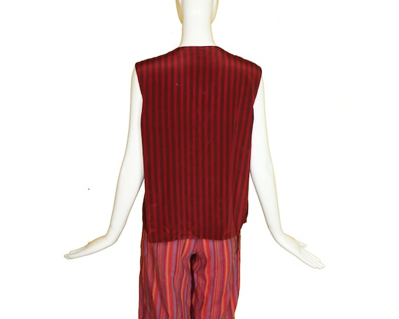 70s/80s CALVIN KLEIN SILK Sleeveless Striped Top … - image 7