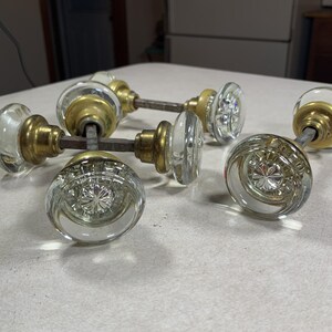 Matched Set of Four Crystal Clear Glass Door Knobs