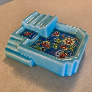Art Deco EMAUX DE LONGWY France Ashtray Enamel