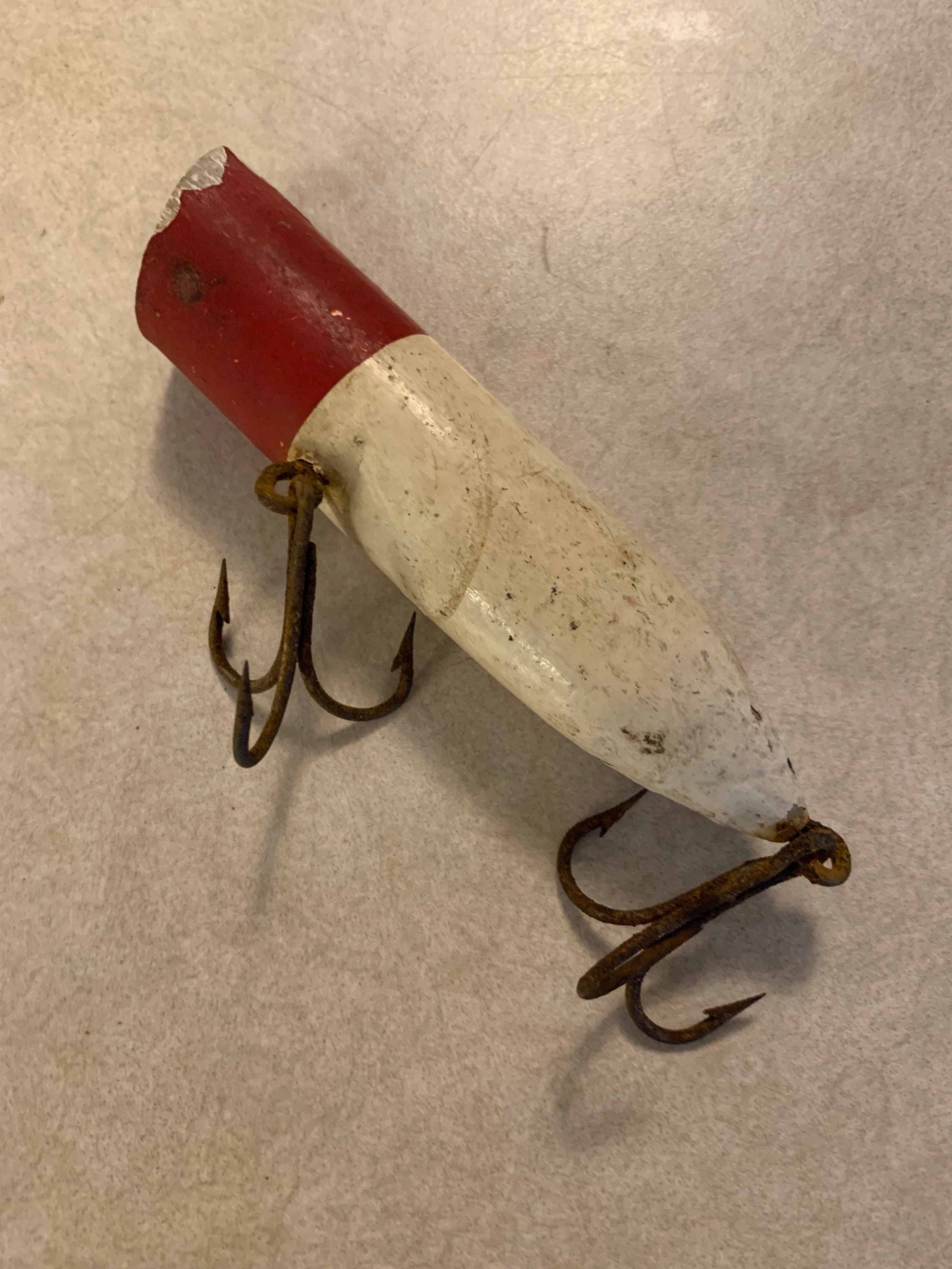 Large Red & White Triple Hook Deep Sea Fishing Lure Decoy 