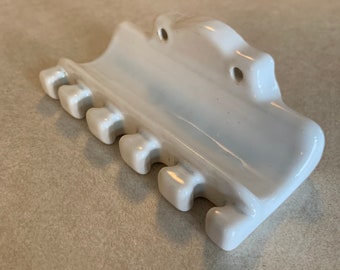 Century Old White Porcelain Wall Mount Toothbrush Holder