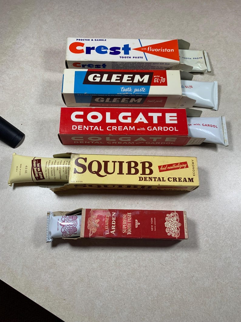 Toothpaste Collection MCM Collection of Boxed Toothpaste Crest Gleem Colgate - Etsy