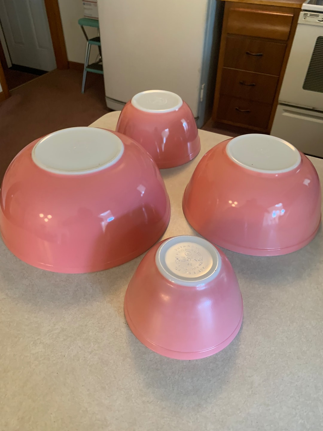 Set of 4 Pink PYREX Nesting Mixing Bowls - Etsy