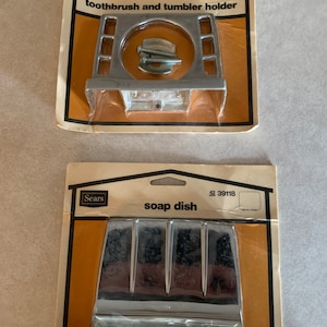 Never Opened Set of SEARS Toothbrush Holder and Soap Dish MCM