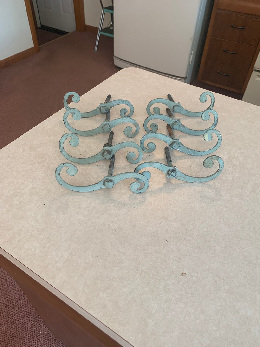 Four Pair of Steel s Scroll Shutter Dogs Etsy