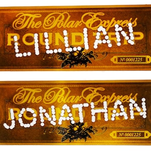 Personalisierte Polar Exp RUNDREISE Replik Zugkarte - 3 "x 8"