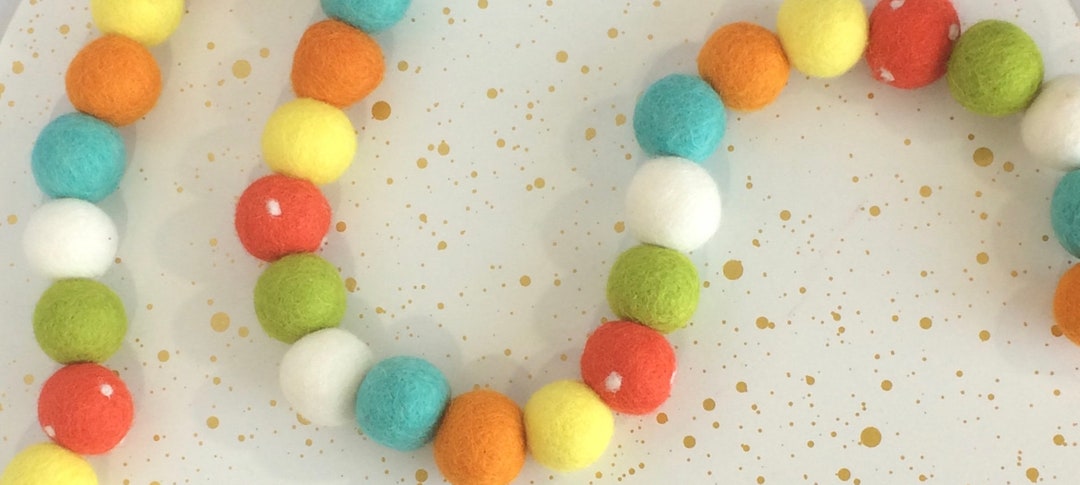 Colorful Spring Ball Bright Spring Felt Ball Garland - Etsy