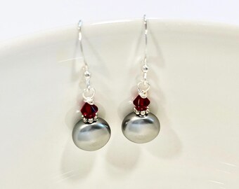 Sterling silver Swarovski coin pearl earrings