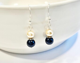 Sterling silver Swarovski pearl earrings