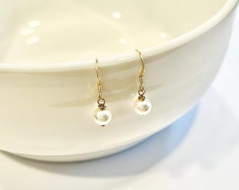 Gold-filled Swarovski pearl earrings