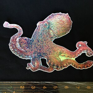 Octopus sticker- vinyl sticker, pacific giant octopus, handmade original artwork vinyl sticker image 5