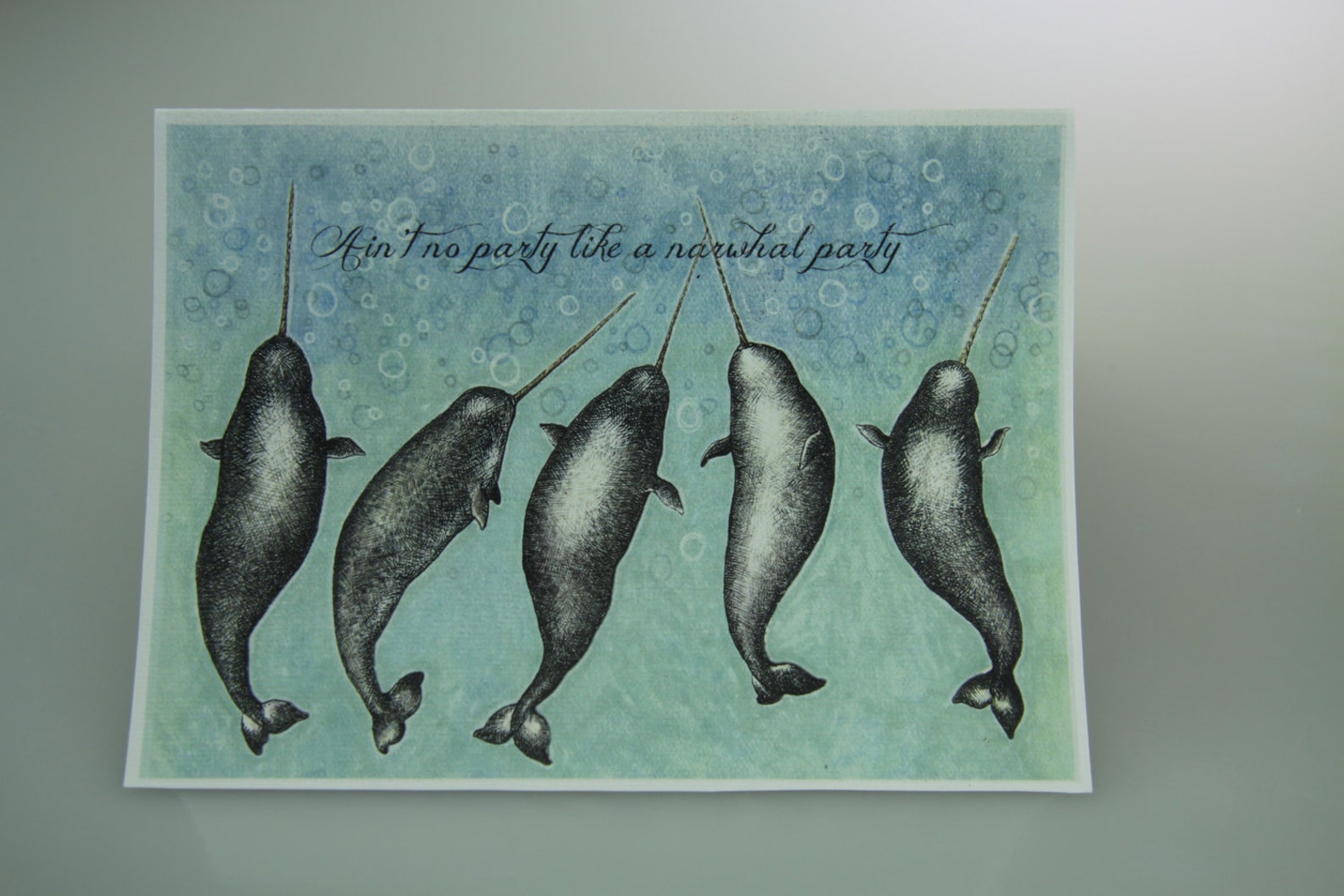 Narwhal Party Birthday or Multipurpose Card Whimsical Cute - Etsy