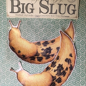 Big Slug Vinyl Sticker- giant 9&quot; banana slug sticker, indoor or outdoor