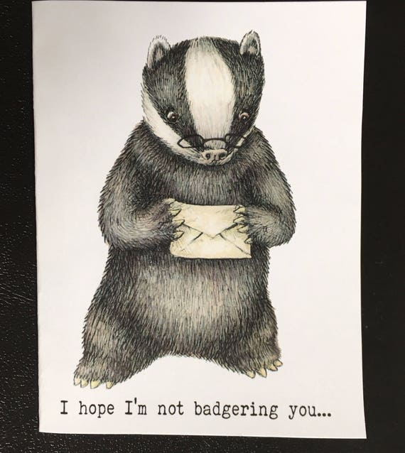 Handmade Wildlife Greetings Card - Badger Handmade Wildlife Greetings Card - Badger