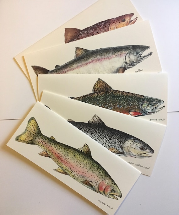 Holiday Christmas Cards TROUT STEELHEAD pack of 10!