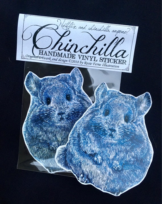 Vinyl Chinchilla Sticker Handmade, Original Artwork Indoor/outdoor  Weatherproof Giant Decals 