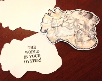 The World Is Your Oyster card- Oyster shaped card for graduation, congratulations, or other occasions