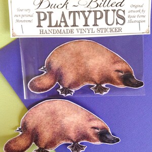 Näbbdjursklistermärke - vinylklistermärke för stötfångare på laptop och MacBook med sött, udda originalklistermärke med Australiensisk anka, näbbdjursklistermärke, bombpaket bild 3