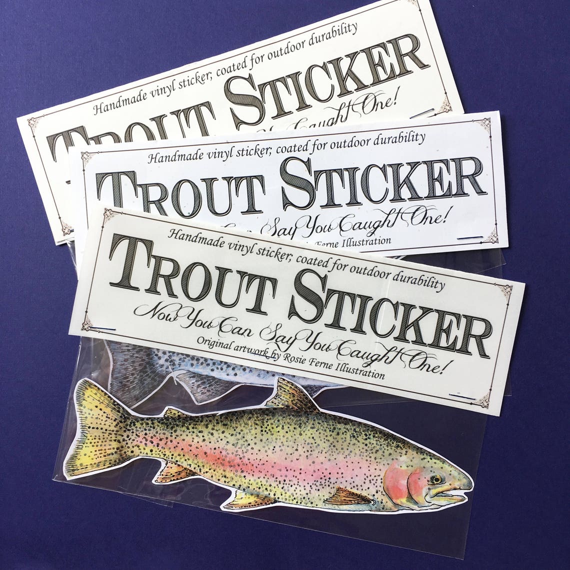 Vinyl Trout Stickers Indoor/outdoor Decals Brook Rainbow Etsy