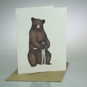 Carte Bear Hug, illustration animale jolie carte vierge