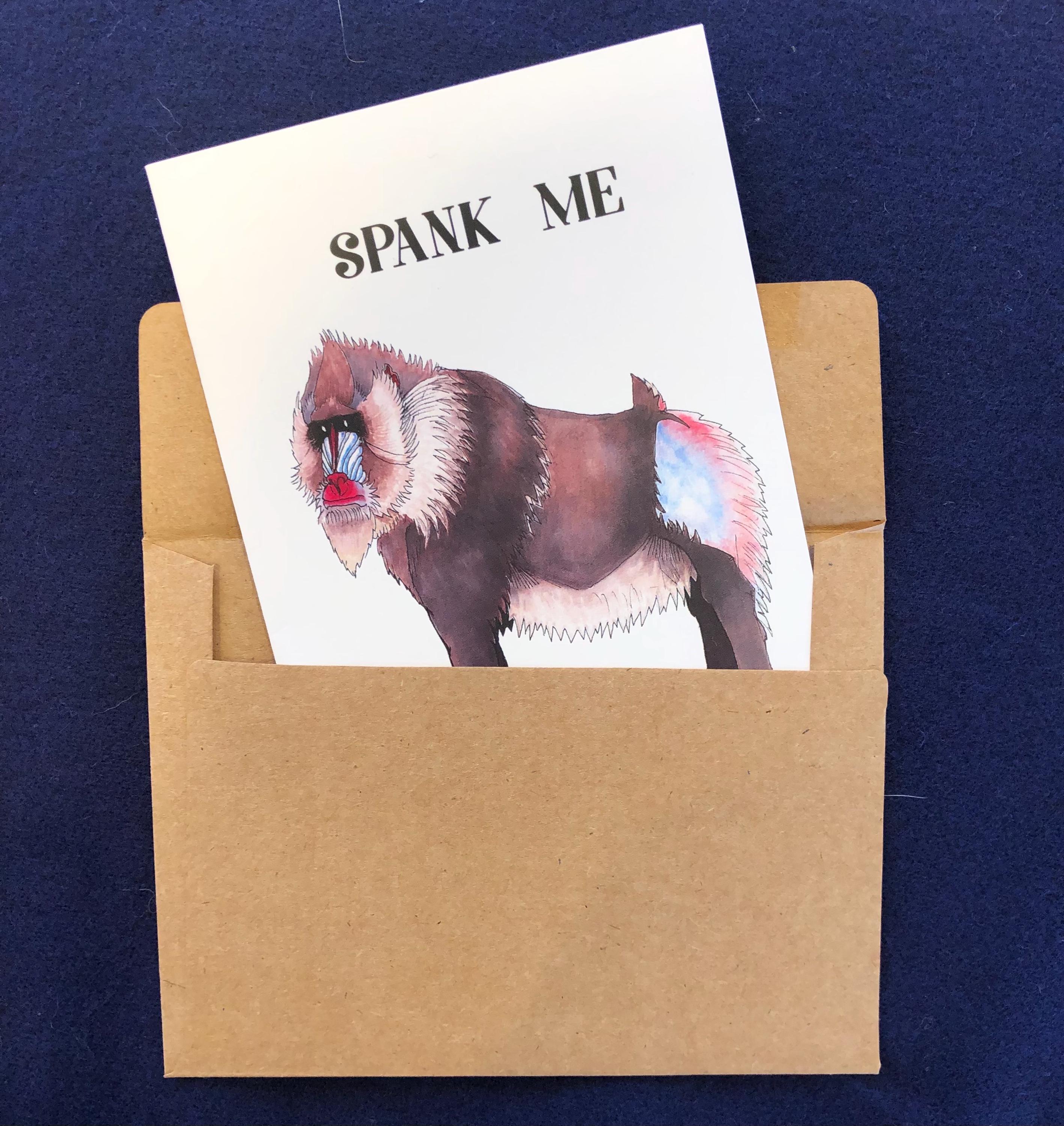 Baboon Art Print, Mandrill Baboon With Pink and Blue Butt Original